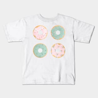 Mint and pink Christmas donuts Kids T-Shirt